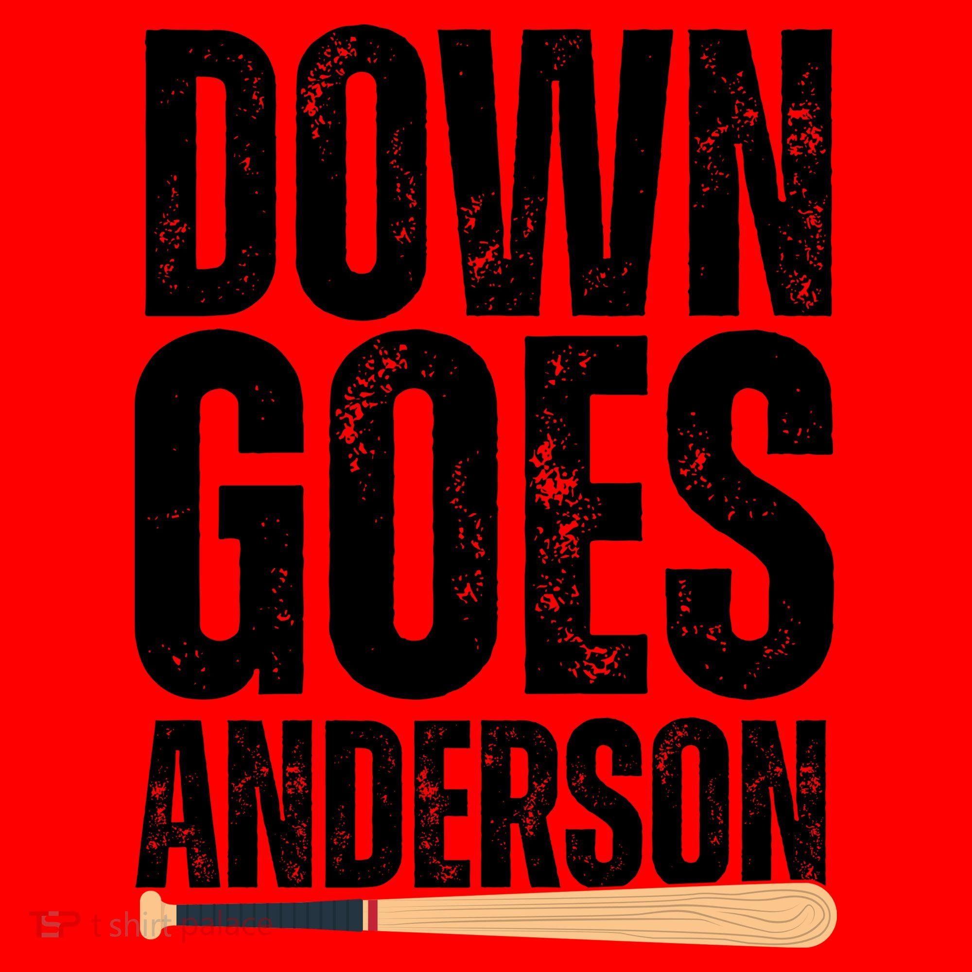 Down Goes Anderson Funny Baseball Santa Hat