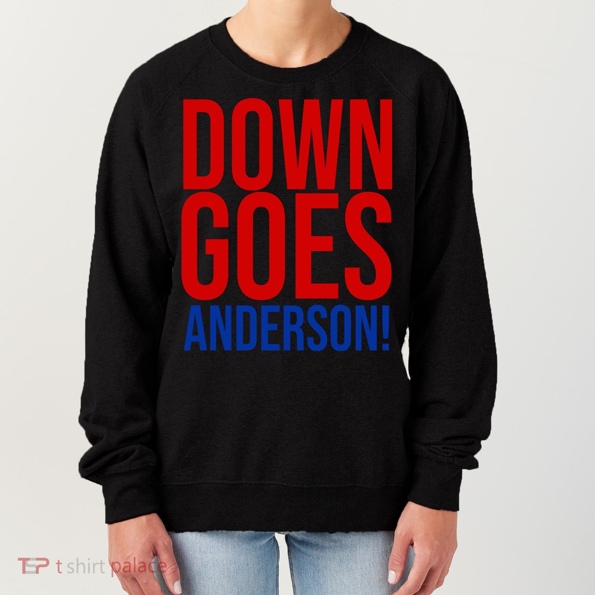 Down Goes Anderson Cleveland Vs Chicago Fight Baseball Women's Sweatshirt