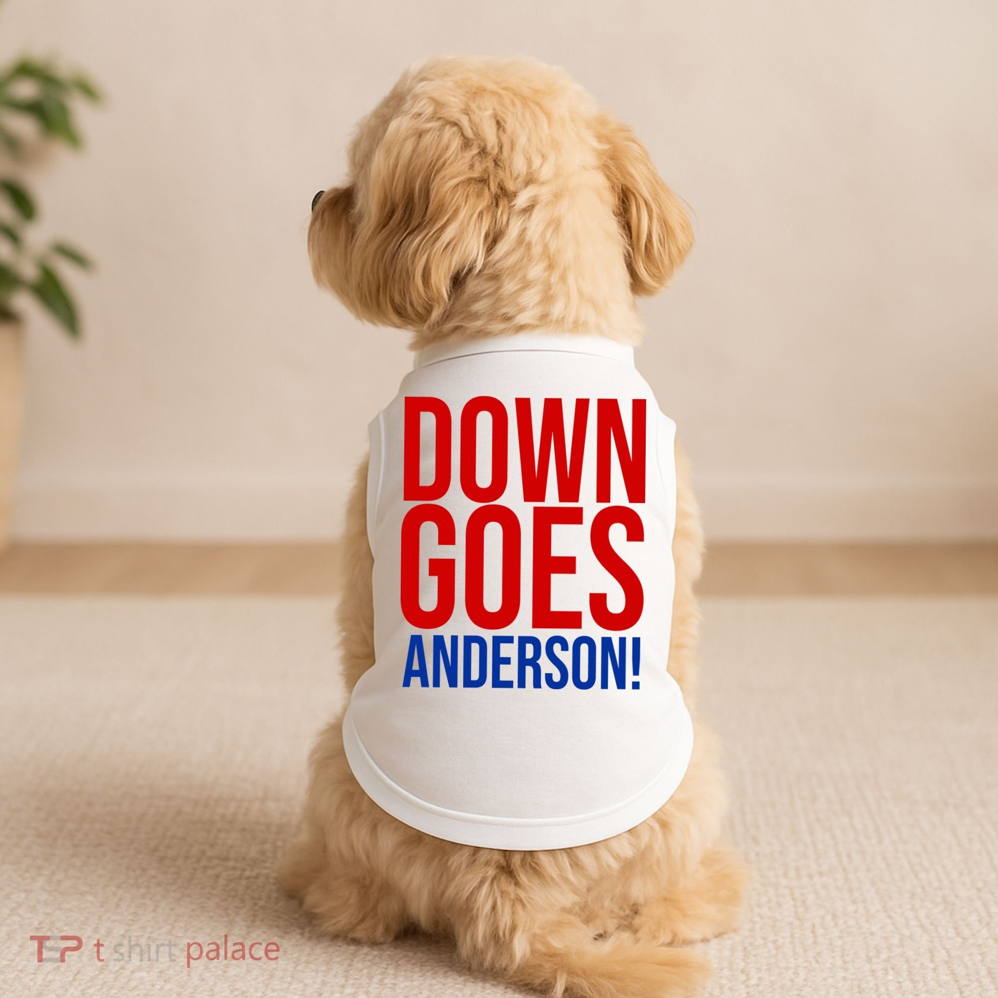Down Goes Anderson Cleveland Vs Chicago Fight Baseball Doggie Tank