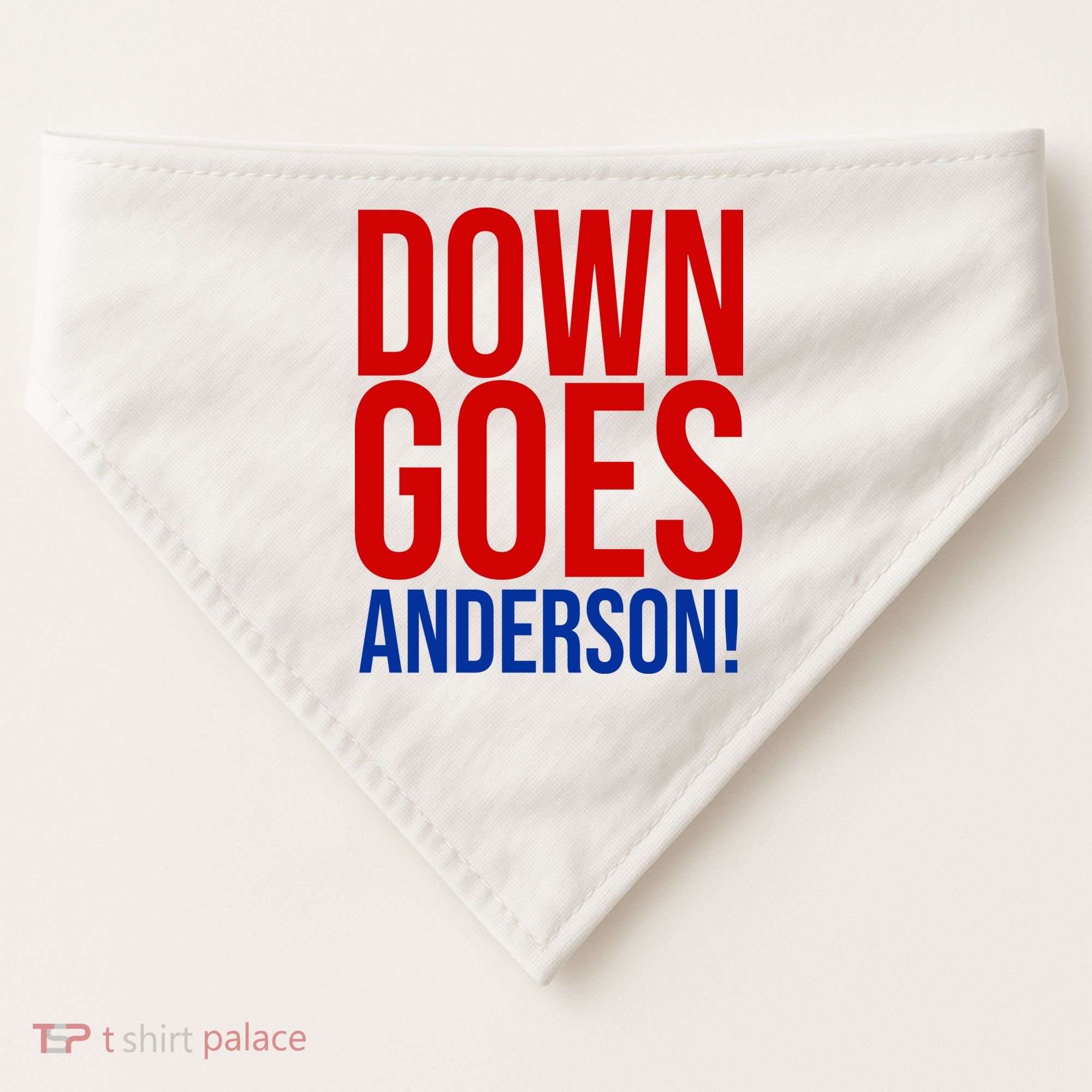 Down Goes Anderson Cleveland Vs Chicago Fight Baseball USA-Made Doggie Bandana