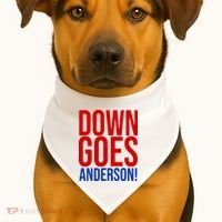 Down Goes Anderson Cleveland Vs Chicago Fight Baseball USA-Made Doggie Bandana thumb 1