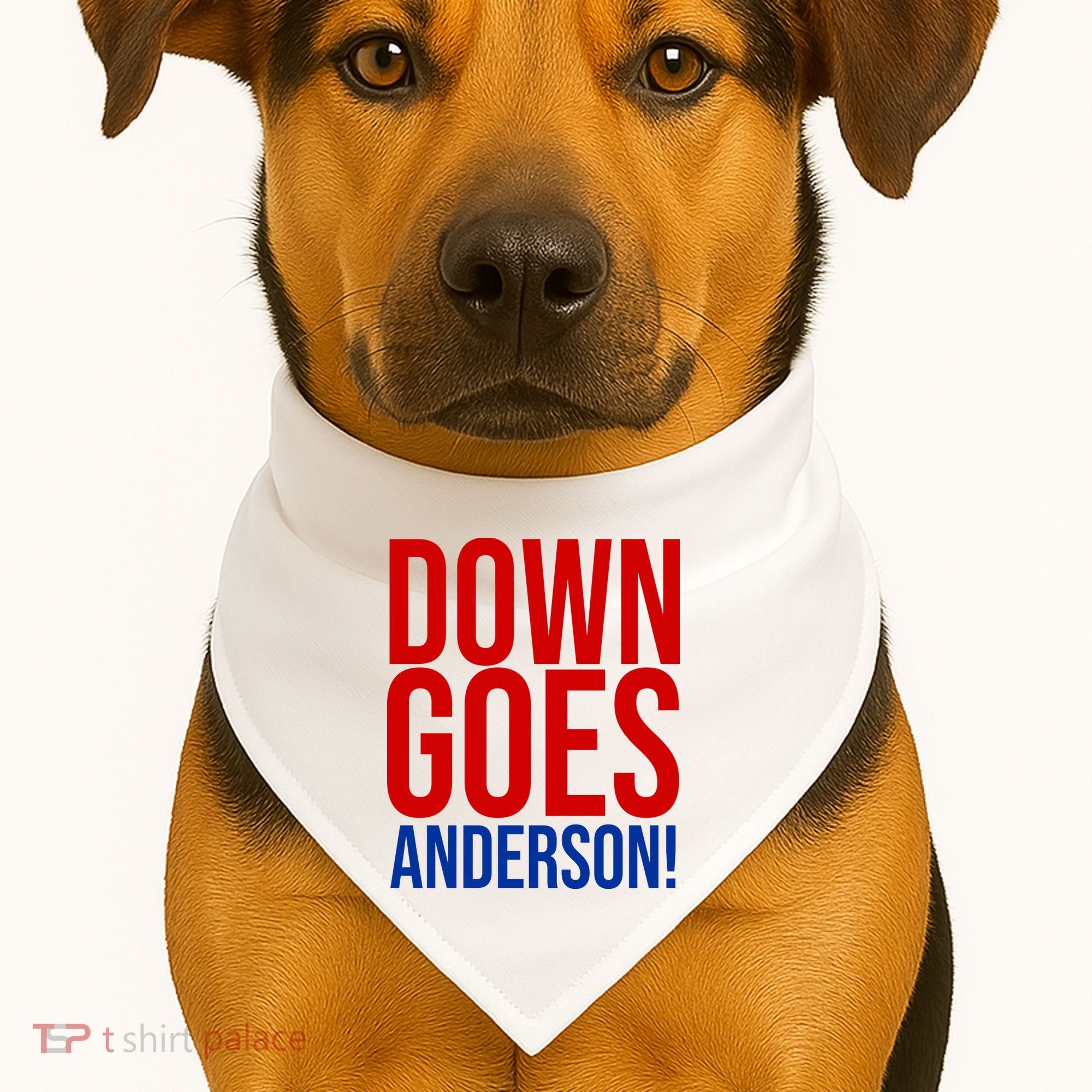 Down Goes Anderson Cleveland Vs Chicago Fight Baseball USA-Made Doggie Bandana