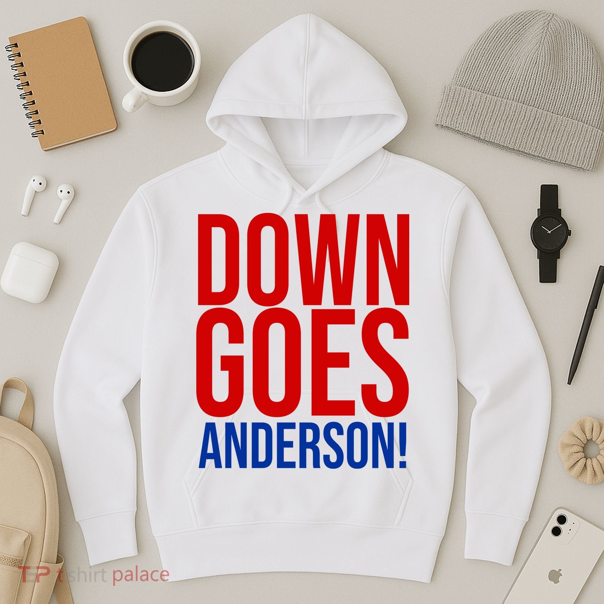Down Goes Anderson Cleveland Vs Chicago Fight Baseball Hoodie