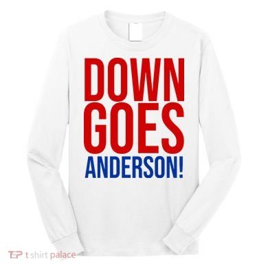Down Goes Anderson Cleveland Vs Chicago Fight Baseball Long Sleeve Shirt