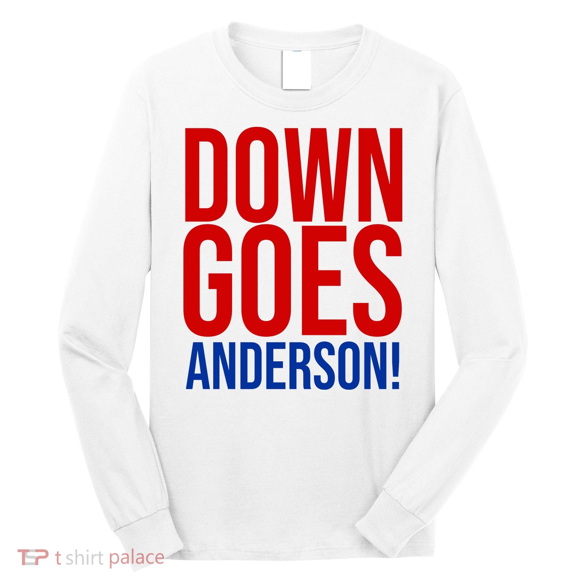 Down Goes Anderson Cleveland Vs Chicago Fight Baseball Long Sleeve Shirt