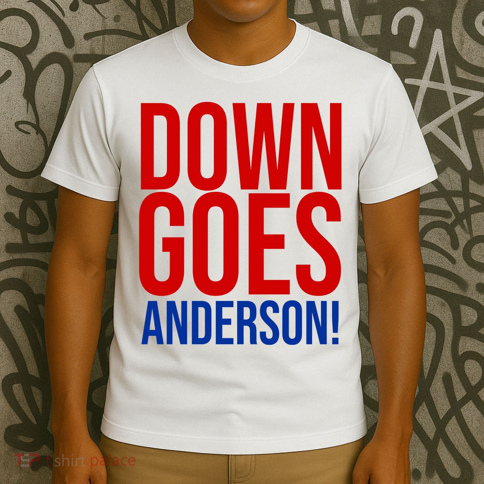 Down Goes Anderson Cleveland Vs Chicago Fight Baseball T-Shirt