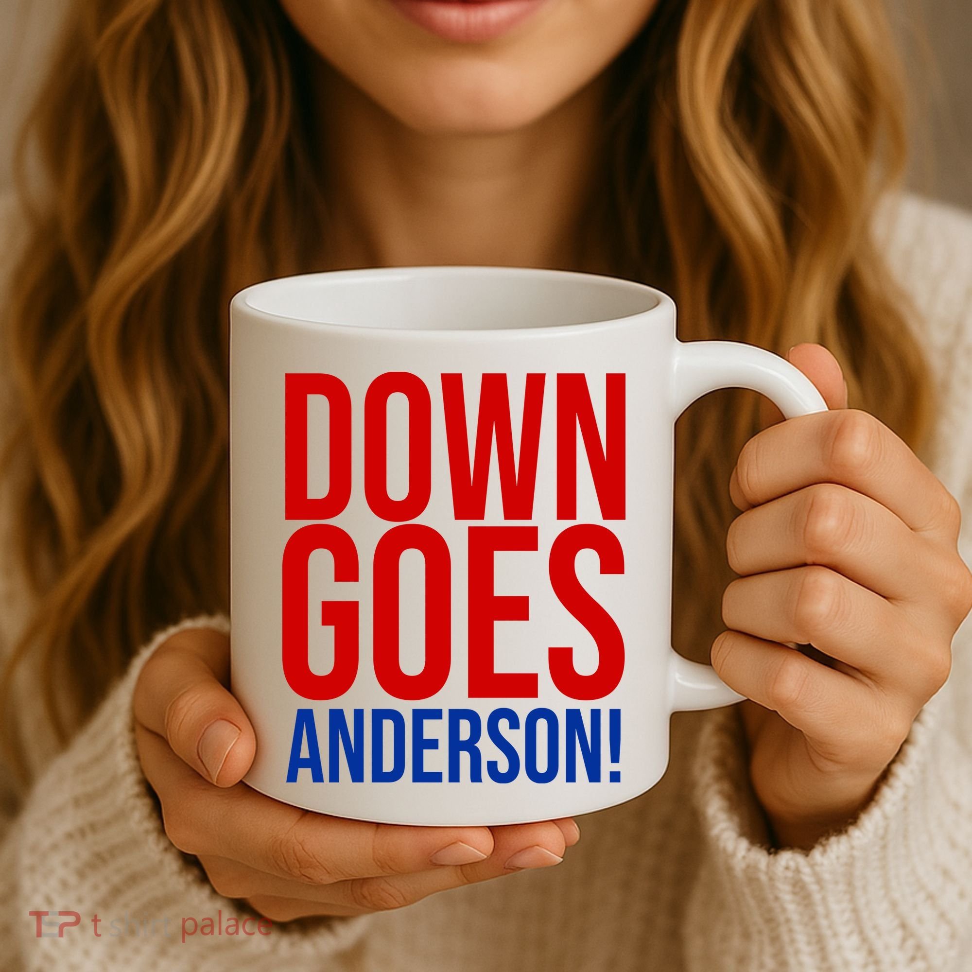 Down Goes Anderson Cleveland Vs Chicago Fight Baseball Coffee Mug