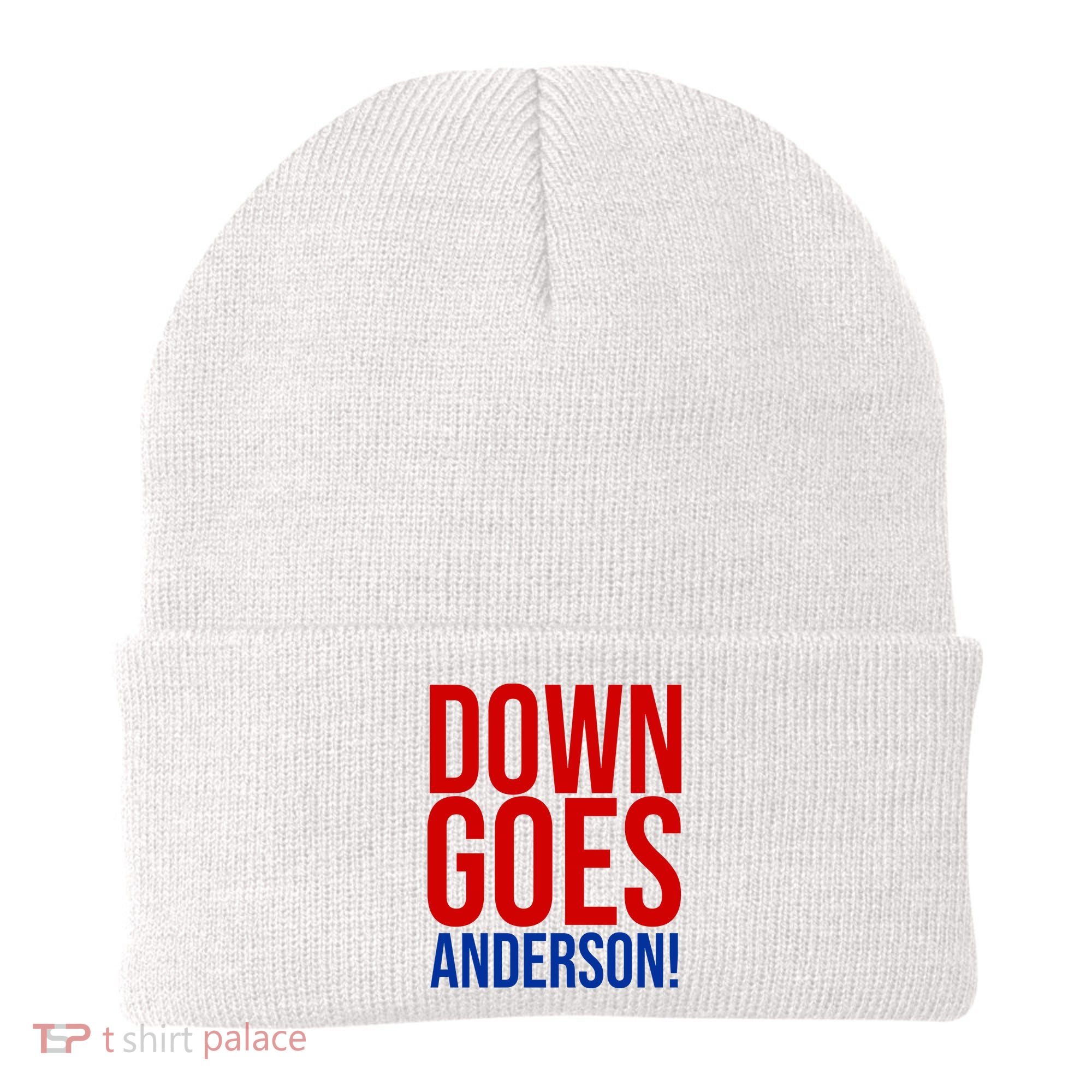 Down Goes Anderson Cleveland Vs Chicago Fight Baseball Beanie