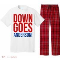 Down Goes Anderson Cleveland Vs Chicago Fight Baseball Pajama Set thumb 0