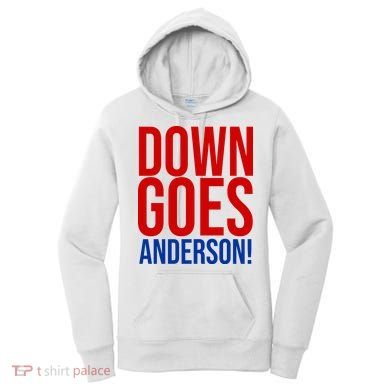 Down Goes Anderson Cleveland Vs Chicago Fight Baseball Women's Hoodie