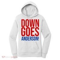 Down Goes Anderson Cleveland Vs Chicago Fight Baseball Women's Hoodie thumb 0