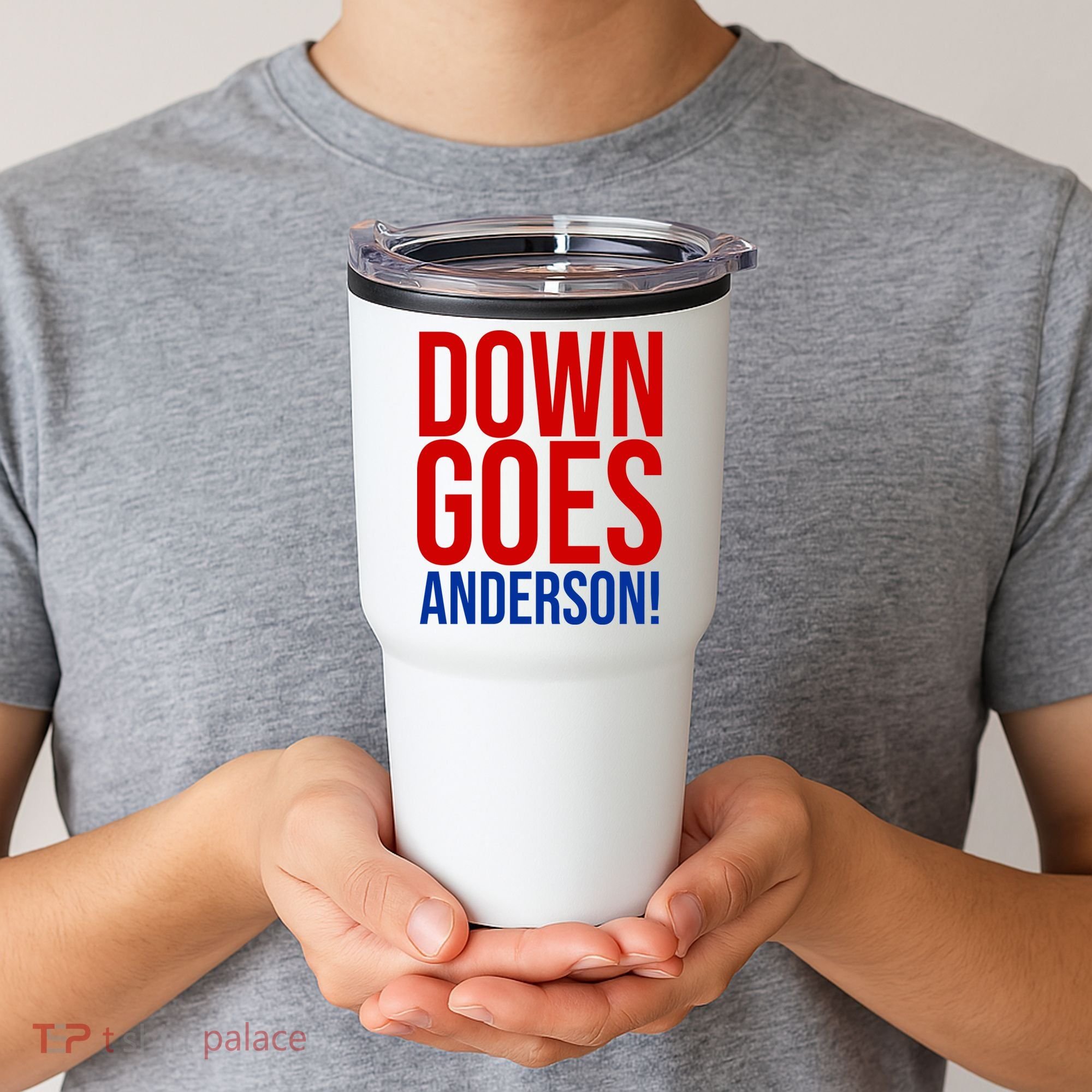 Down Goes Anderson Cleveland Vs Chicago Fight Baseball Tumbler