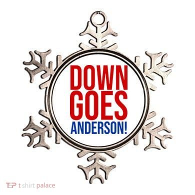 Down Goes Anderson Cleveland Vs Chicago Fight Baseball Ornament