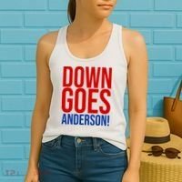 Down Goes Anderson Cleveland Vs Chicago Fight Baseball Women's Tank Top thumb 2