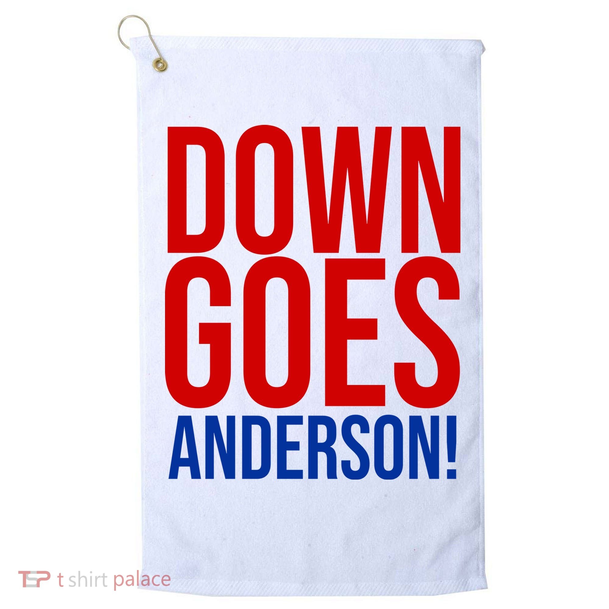 Down Goes Anderson Cleveland Vs Chicago Fight Baseball Golf Towel