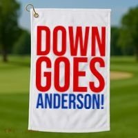 Down Goes Anderson Cleveland Vs Chicago Fight Baseball Golf Towel thumb 1