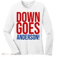 Down Goes Anderson Cleveland Vs Chicago Fight Baseball Women's Long Sleeve Shirt thumb 0