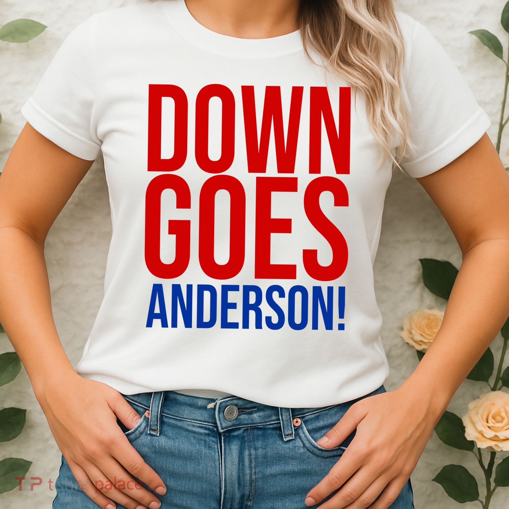 Down Goes Anderson Cleveland Vs Chicago Fight Baseball Women's T-Shirt