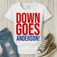 Down Goes Anderson Cleveland Vs Chicago Fight Baseball Women's T-Shirt thumb 3