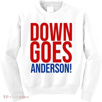 Down Goes Anderson Cleveland Vs Chicago Fight Baseball Kids Sweatshirt