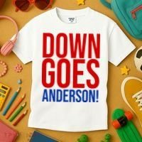 Down Goes Anderson Cleveland Vs Chicago Fight Baseball Kids T-Shirt thumb 3