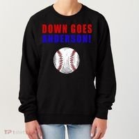 Down Goes Anderson Funny Cleveland Vs Chicago Fight Baseball Women's Sweatshirt thumb 0
