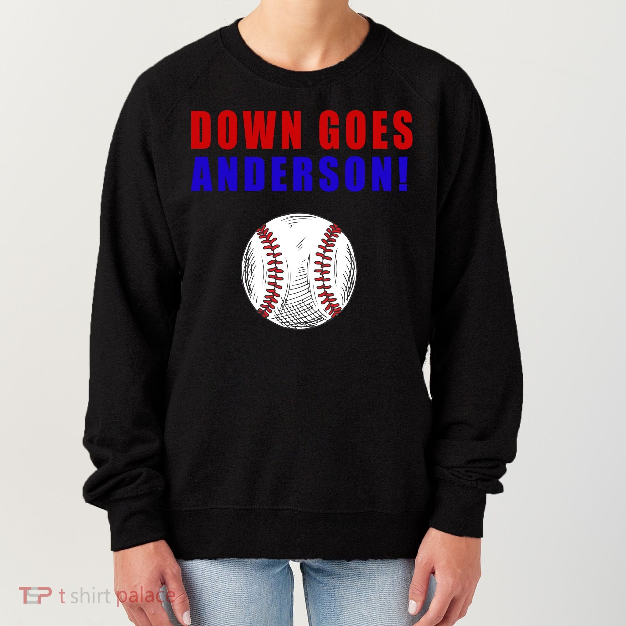 Down Goes Anderson Funny Cleveland Vs Chicago Fight Baseball Women's Sweatshirt