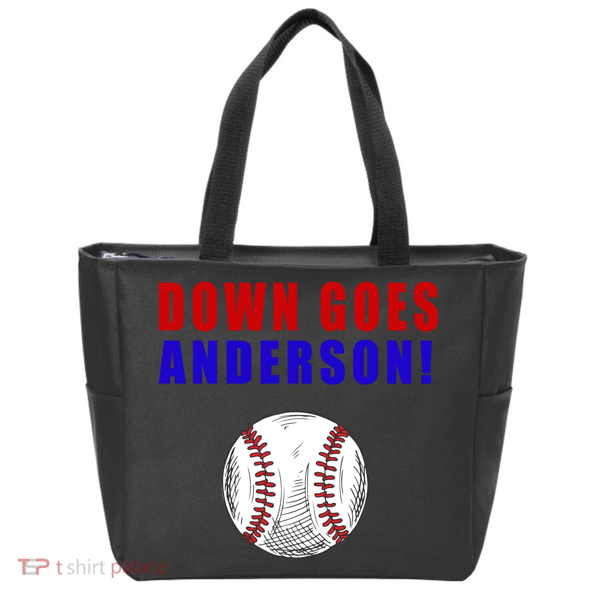 Down Goes Anderson Funny Cleveland Vs Chicago Fight Baseball Tote Bag
