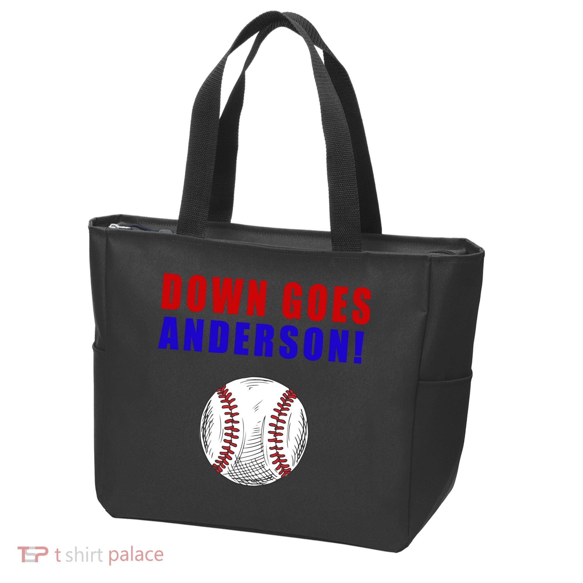 Down Goes Anderson Funny Cleveland Vs Chicago Fight Baseball Tote Bag