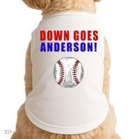 Down Goes Anderson Funny Cleveland Vs Chicago Fight Baseball Doggie Tank thumb 0
