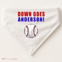 Down Goes Anderson Funny Cleveland Vs Chicago Fight Baseball USA-Made Doggie Bandana thumb 0