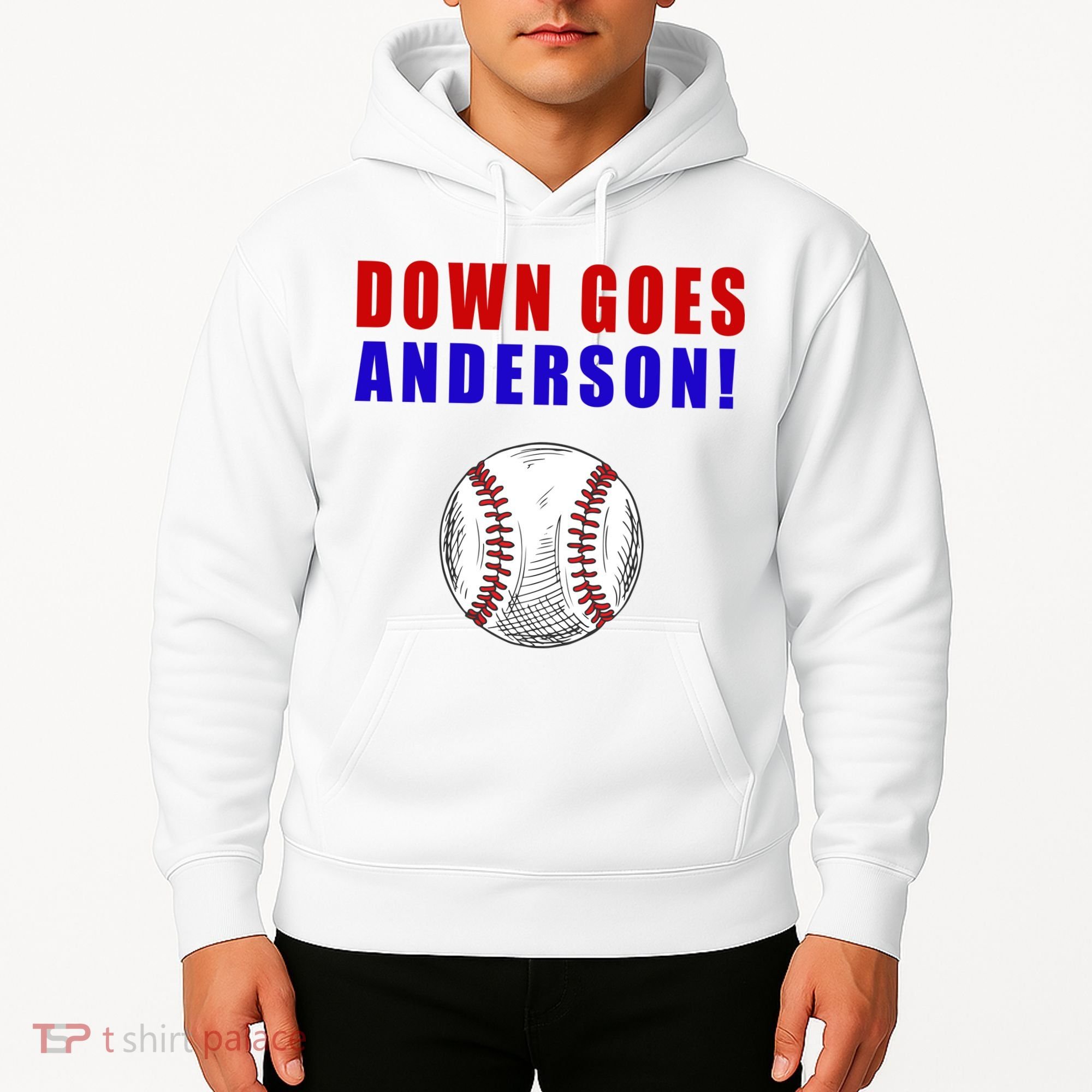 Down Goes Anderson Funny Cleveland Vs Chicago Fight Baseball Hoodie