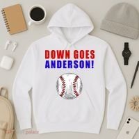 Down Goes Anderson Funny Cleveland Vs Chicago Fight Baseball Hoodie thumb 3