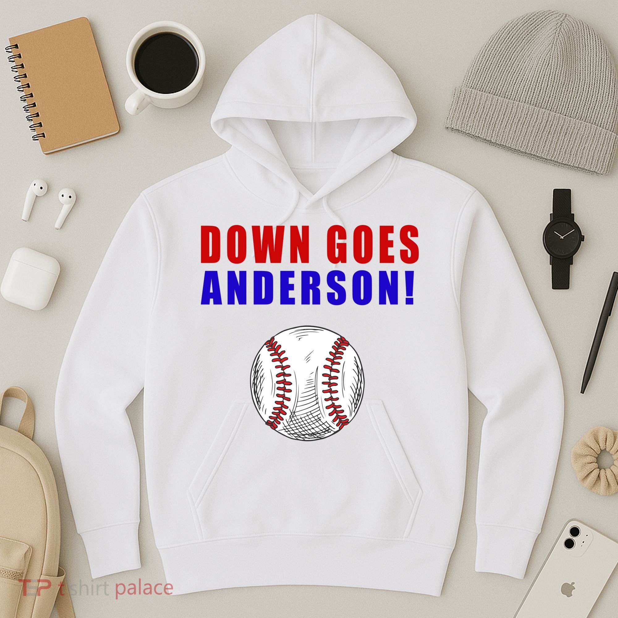 Down Goes Anderson Funny Cleveland Vs Chicago Fight Baseball Hoodie