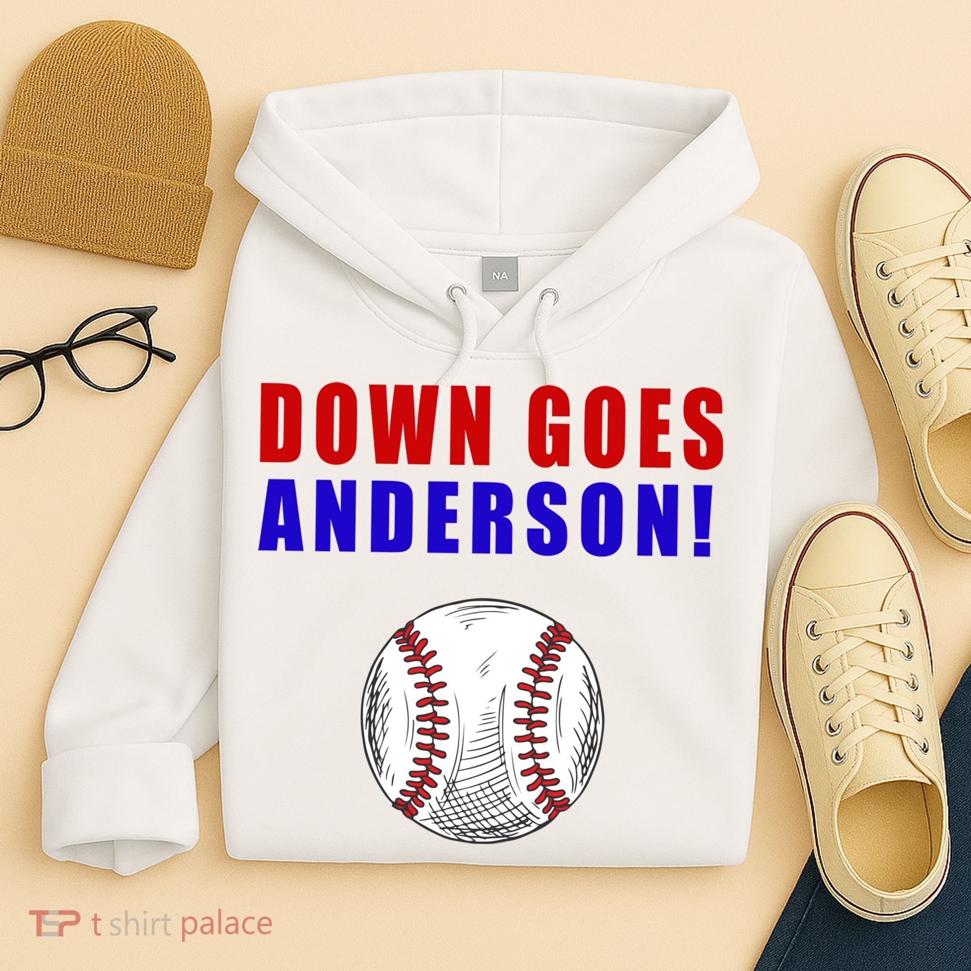 Down Goes Anderson Funny Cleveland Vs Chicago Fight Baseball Hoodie