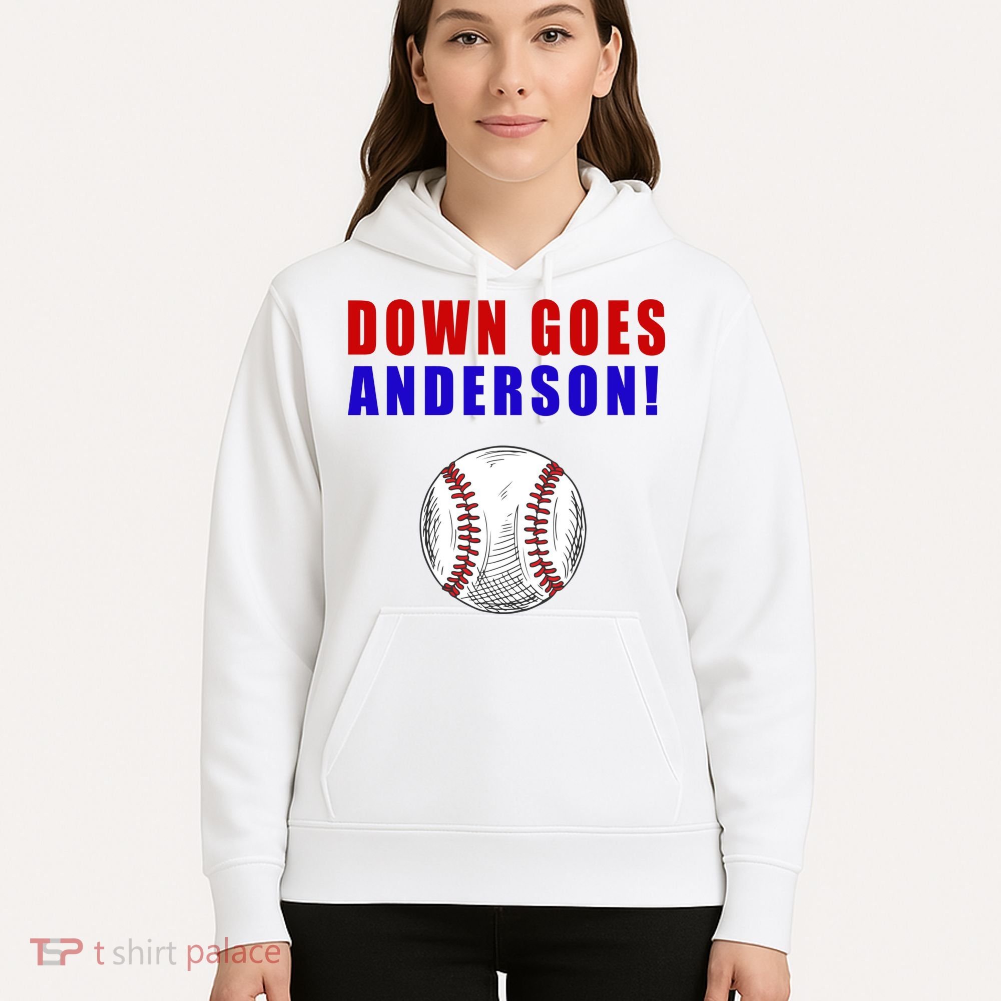Down Goes Anderson Funny Cleveland Vs Chicago Fight Baseball Hoodie
