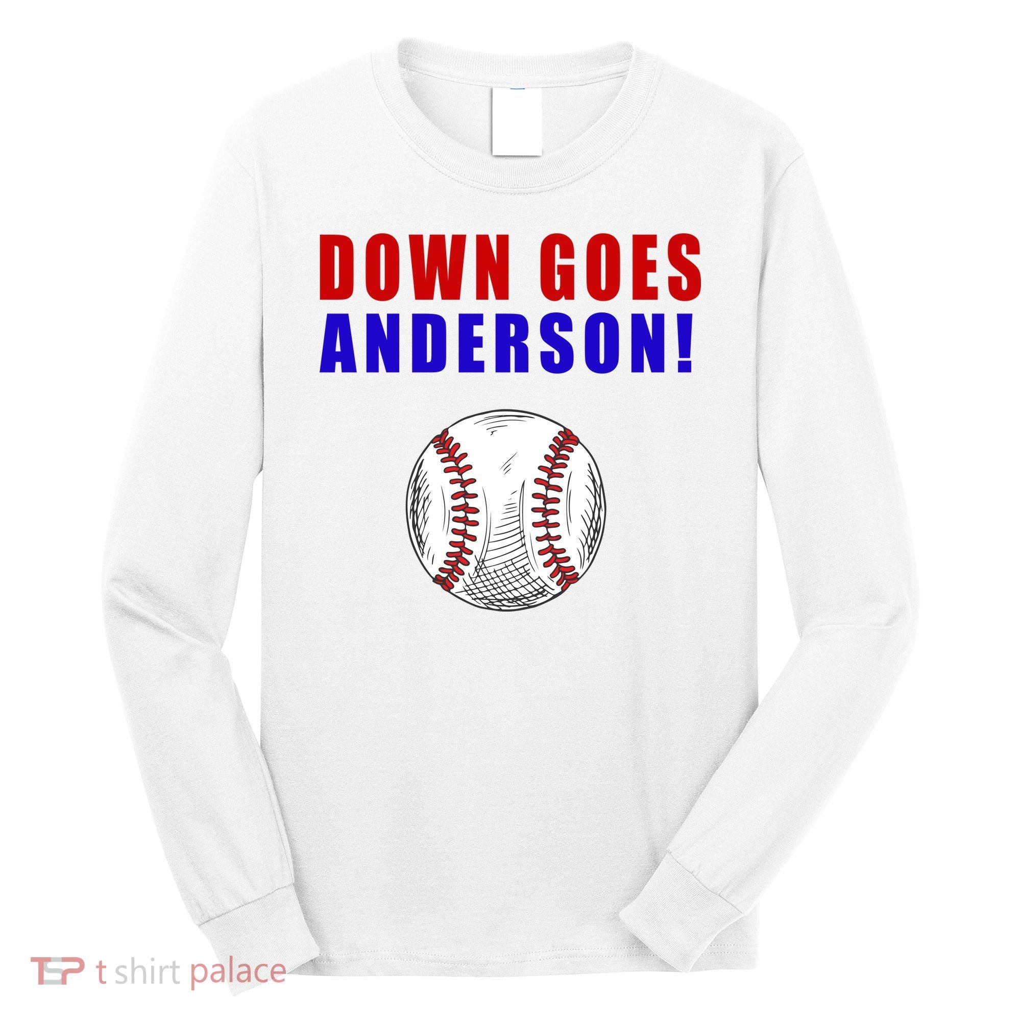 Down Goes Anderson Funny Cleveland Vs Chicago Fight Baseball Long Sleeve Shirt