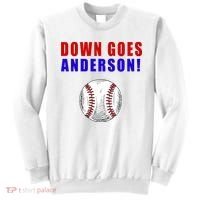 Down Goes Anderson Funny Cleveland Vs Chicago Fight Baseball Sweatshirt thumb 0