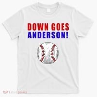 Down Goes Anderson Funny Cleveland Vs Chicago Fight Baseball T-Shirt thumb 0