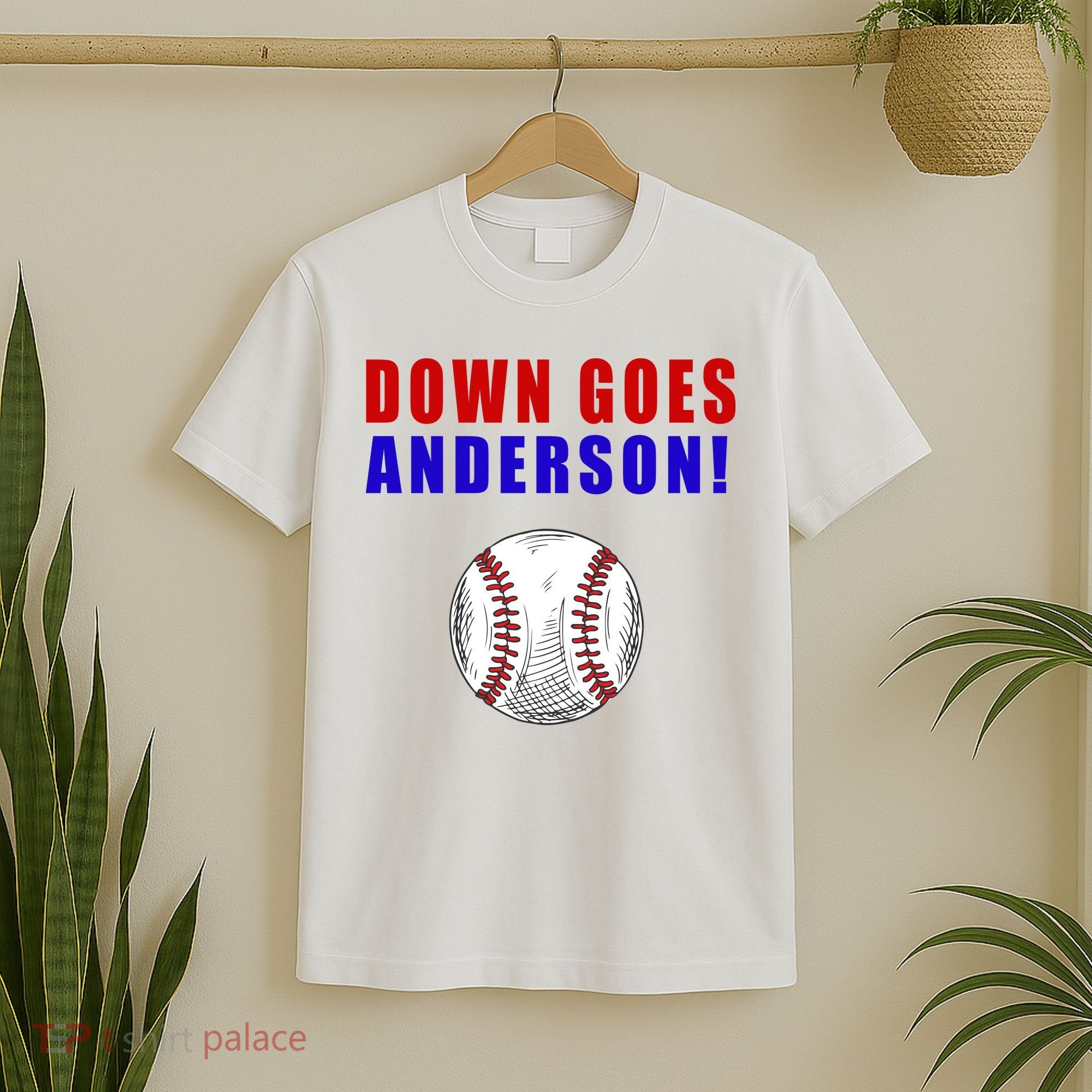 Down Goes Anderson Funny Cleveland Vs Chicago Fight Baseball T-Shirt