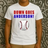 Down Goes Anderson Funny Cleveland Vs Chicago Fight Baseball T-Shirt thumb 3