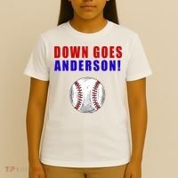 Down Goes Anderson Funny Cleveland Vs Chicago Fight Baseball T-Shirt thumb 4