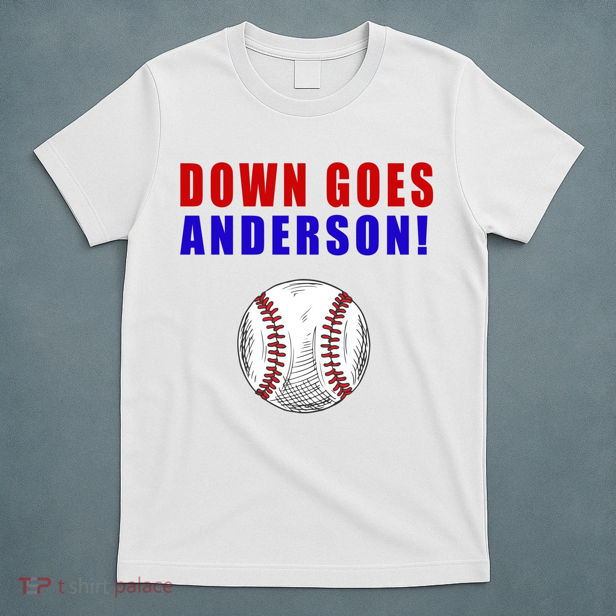 Down Goes Anderson Funny Cleveland Vs Chicago Fight Baseball T-Shirt