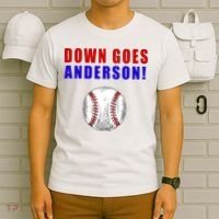 Down Goes Anderson Funny Cleveland Vs Chicago Fight Baseball T-Shirt thumb 6