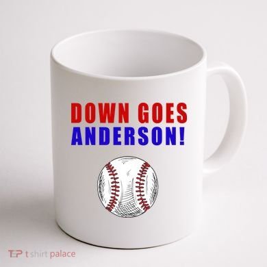 Down Goes Anderson Funny Cleveland Vs Chicago Fight Baseball Coffee Mug back