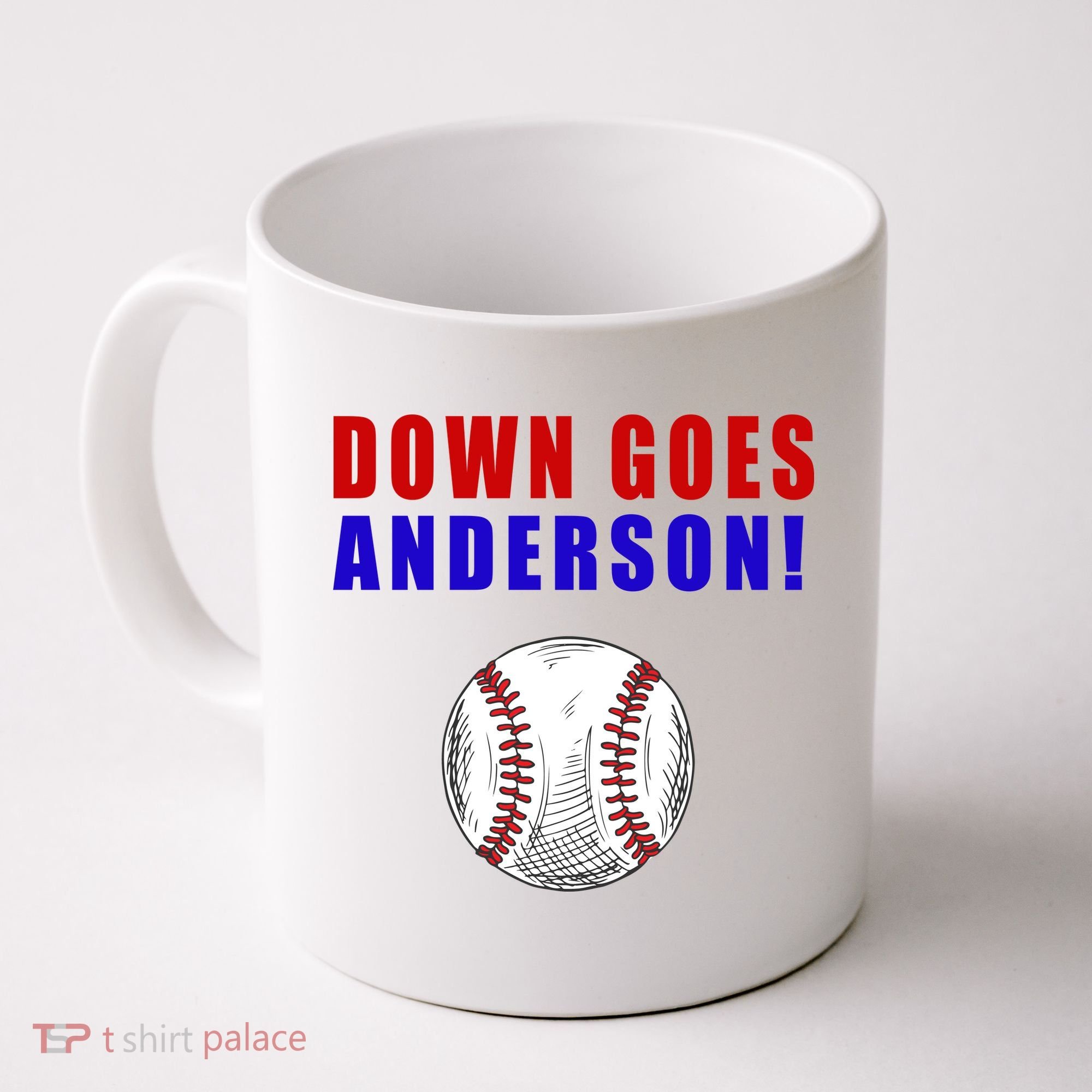 Down Goes Anderson Funny Cleveland Vs Chicago Fight Baseball Coffee Mug