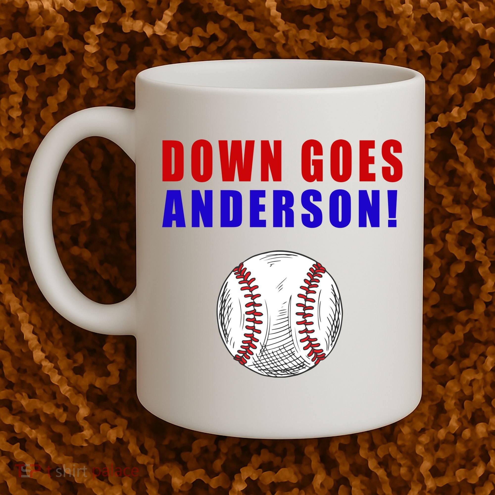 Down Goes Anderson Funny Cleveland Vs Chicago Fight Baseball Coffee Mug