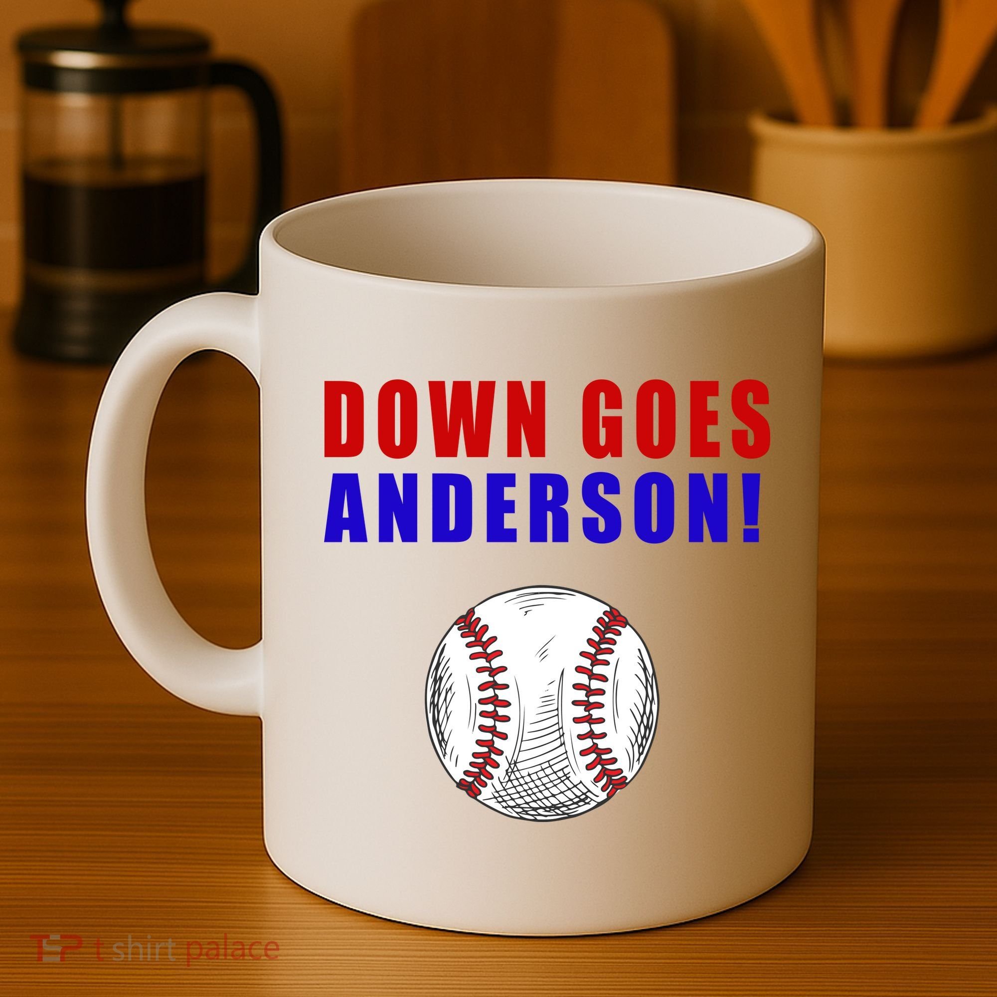 Down Goes Anderson Funny Cleveland Vs Chicago Fight Baseball Coffee Mug