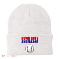 Down Goes Anderson Funny Cleveland Vs Chicago Fight Baseball Beanie thumb 0
