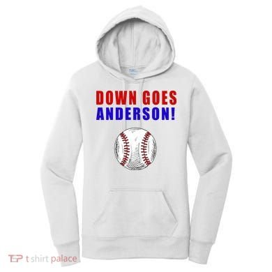 Down Goes Anderson Funny Cleveland Vs Chicago Fight Baseball Women's Hoodie